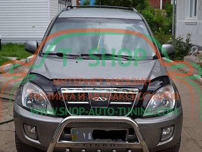 Мухобойка, дефлектор капота Chery Tiggo 05-11 (Vip Tuning)