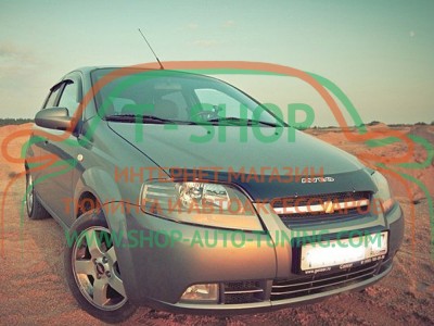 Мухобойка, дефлектор капота Chevrolet Aveo T200 (Vip Tuning)