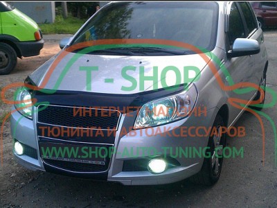 Мухобойка, дефлектор капота Chevrolet Aveo T255 (Vip Tuning)