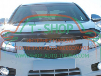 Мухобойка, дефлектор капота Chevrolet Cruze Короткая (Vip Tuning)