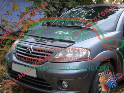 Мухобойка, дефлектор капота Citroen C3 01-09 (Vip Tuning)