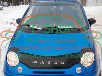Мухобойка, дефлектор капота Daewoo Matiz Короткая (Vip Tuning)