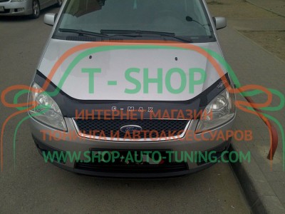 Мухобойка, дефлектор капота Ford C-Max 02-07 Длинная (Vip Tuning)