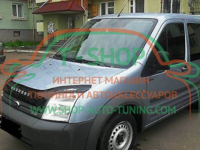 Мухобойка, дефлектор капота Ford Transit Connect 02-09 Длинная (Vip Tuning)