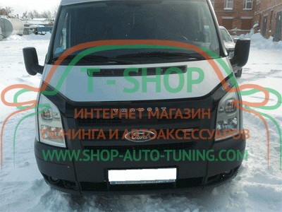 Мухобойка, дефлектор капота Ford Transit 06-14 Длинная (Vip Tuning)