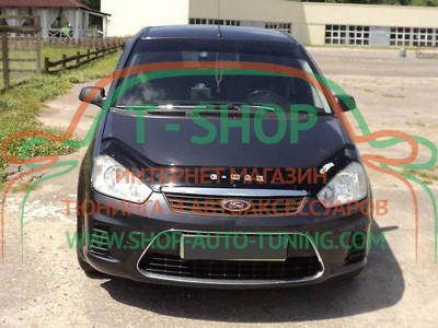 Мухобойка, дефлектор капота Ford C-Max 07-10 Длинная (Vip Tuning)