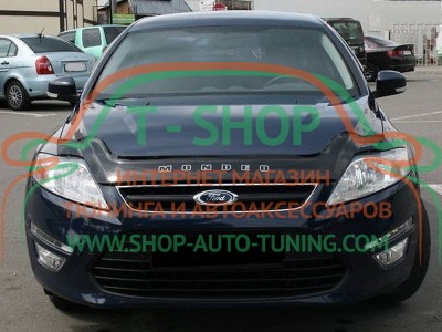 Мухобойка, дефлектор капота Ford Mondeo 10-14 Длинная (Vip Tuning)