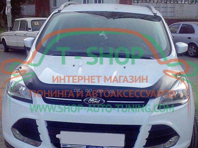 Мухобойка, дефлектор капота Ford Kuga 2013- Длинная (Vip Tuning)