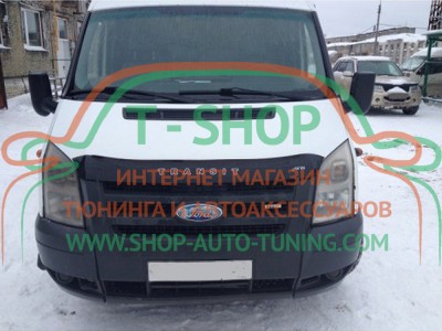 Мухобойка, дефлектор капота Ford Transit 06-14 Короткая (Vip Tuning)