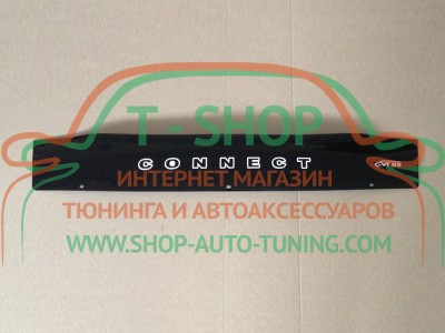 Мухобойка, дефлектор капота Ford Transit Connect 02-09 Короткая (Vip Tuning)
