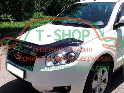 Мухобойка, дефлектор капота Geely Emgrand X7 Длинная (Vip Tuning)