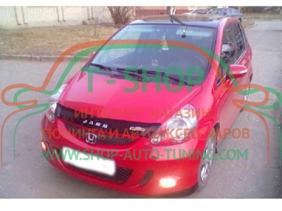 Мухобойка, дефлектор капота Honda Jazz 01-08 (Vip Tuning)