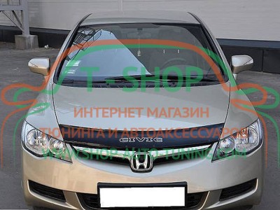 Мухобойка, дефлектор капота Honda Civic 06-12 Седан (Vip Tuning)