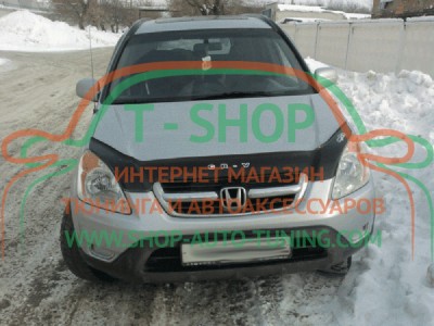 Мухобойка, дефлектор капота Honda CR-V 02-06 Длинная (Vip Tuning)