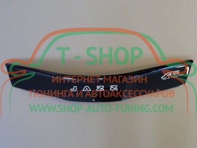 Мухобойка, дефлектор капота Honda Jazz 08-14 (Vip Tuning)