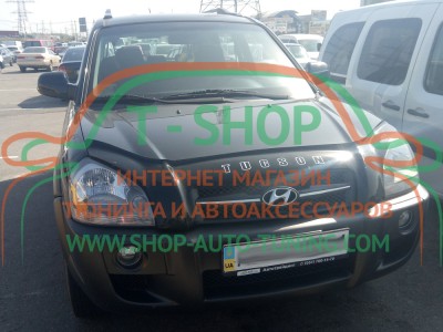 Мухобойка, дефлектор капота Hyundai Tucson 2004-2014 (Vip Tuning)