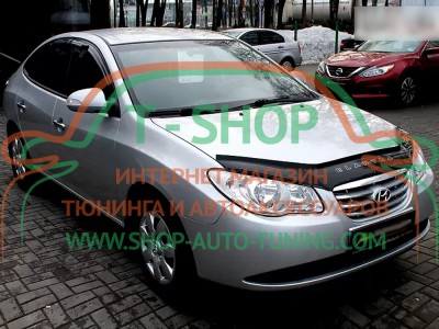 Мухобойка, дефлектор капота Hyundai Elantra HD 2007-2011 (Vip Tuning)