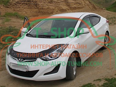 Мухобойка, дефлектор капота Hyundai Elantra MD 2011-2016 (Vip Tuning)