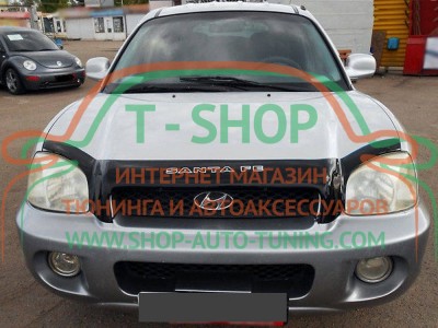 Мухобойка, дефлектор капота Hyundai Santa Fe 2000-2006 (Vip Tuning)
