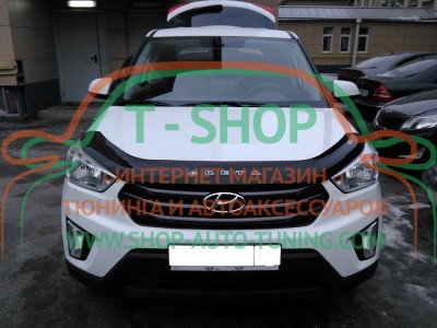 Мухобойка, дефлектор капота Hyundai Creta 2016- (Vip Tuning)