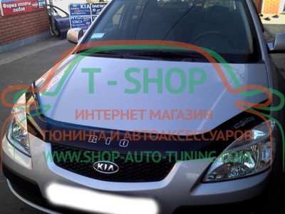 Мухобойка, дефлектор капота KIA Rio 2005-2011 (Vip Tuning)