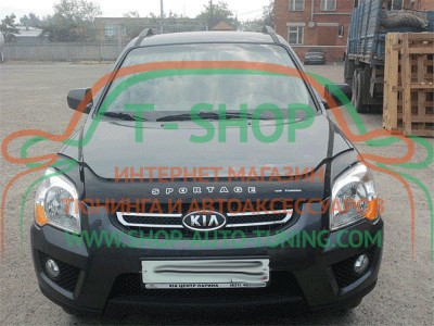 Мухобойка, дефлектор капота KIA Sportage 2005-2010 (Vip Tuning)