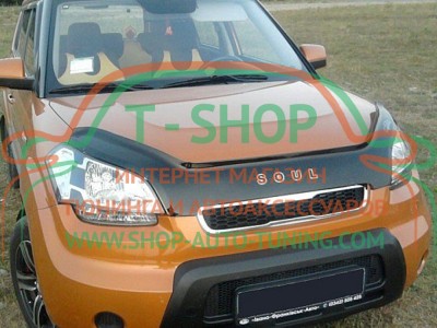 Мухобойка, дефлектор капота KIA Soul 2008-2011 (Vip Tuning)