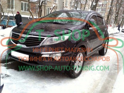 Мухобойка, дефлектор капота KIA Sportage 2010-2015 (Vip Tuning)