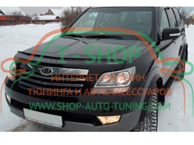 Мухобойка, дефлектор капота KIA Mohave 2008- (Vip Tuning)