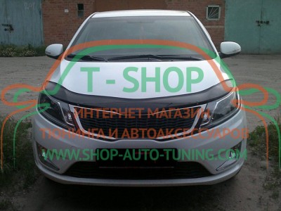 Мухобойка, дефлектор капота KIA Rio 2011- (Vip Tuning)