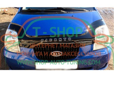 Мухобойка, дефлектор капота KIA Picanto 2004-2007 (Vip Tuning)