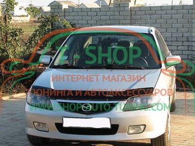 Мухобойка, дефлектор капота Mazda 323 BJ 2000-2003 (Vip Tuning)