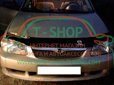 Мухобойка, дефлектор капота Mazda 323 BJ 1998-2000 (Vip Tuning)