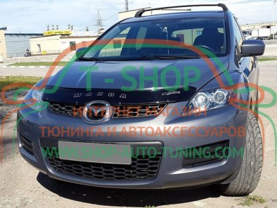 Мухобойка, дефлектор капота Mazda CX-7 2006-2012 (Vip Tuning)