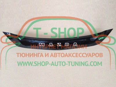 Мухобойка, дефлектор капота Mazda CX-5 2012-2017 Короткая (Vip Tuning)