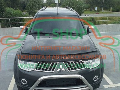 Мухобойка, дефлектор капота Mitsubishi Pajero Sport 2008- (Vip Tuning)