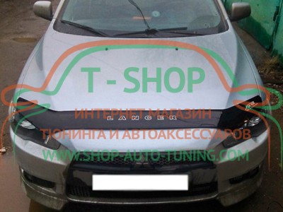 Мухобойка, дефлектор капота Mitsubishi Lancer 10 2007- (Vip Tuning)