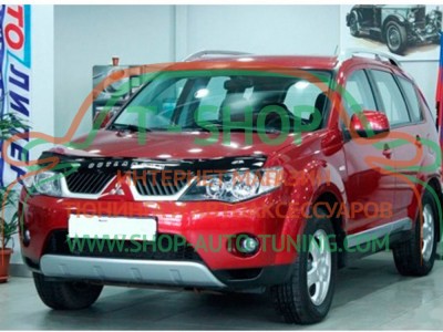 Мухобойка, дефлектор капота Mitsubishi Outlander XL 2007-2012 (Vip Tuning)