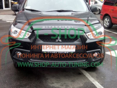 Мухобойка, дефлектор капота Mitsubishi ASX 2010-  (Vip Tuning)