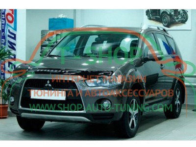 Мухобойка, дефлектор капота Mitsubishi Outlander 2009-2012 (Vip Tuning)