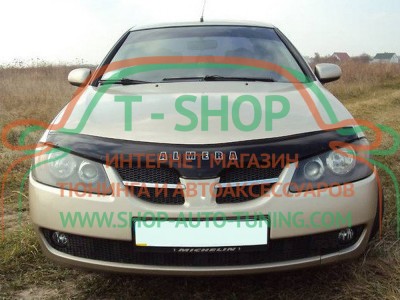 Мухобойка, дефлектор капота Nissan Almera 2000-2006 (Vip Tuning)
