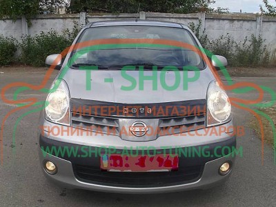 Мухобойка, дефлектор капота Nissan Note 2006-2009  (Vip Tuning)