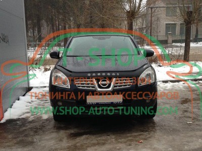 Мухобойка, дефлектор капота Nissan Qashqai 2006-2009 (Vip Tuning)