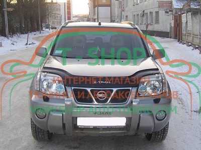 Мухобойка, дефлектор капота Nissan X-Trail 2001-2006 (Vip Tuning)