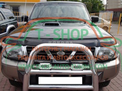 Мухобойка, дефлектор капота Nissan Patrol Y61 1997-2004 (Vip Tuning)