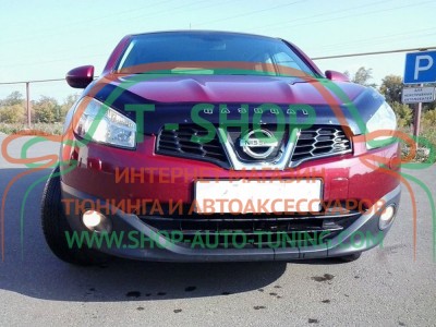 Мухобойка, дефлектор капота Nissan Qashqai 2009-2014 (Vip Tuning)