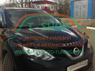 Мухобойка, дефлектор капота Nissan Qashqai 2014-  (Vip Tuning)