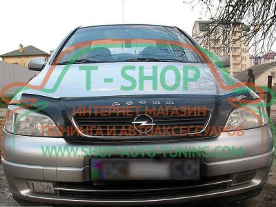 Мухобойка, дефлектор капота Opel Astra G Classic 1998-2008 (Vip Tuning)