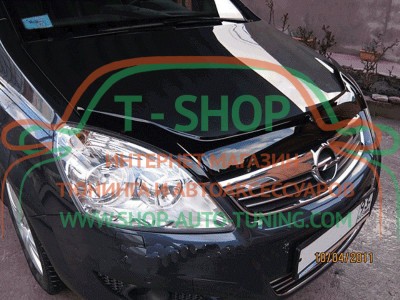 Мухобойка, дефлектор капота Opel Zafira B 2006-2011 (Vip Tuning)