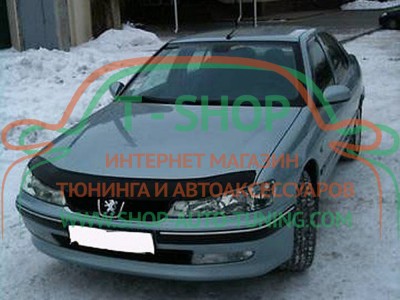 Мухобойка, дефлектор капота Peugeot 406 1999-2004 (Vip Tuning)
